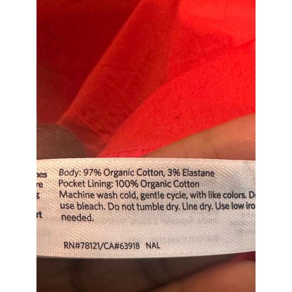 Eileen Fisher Short Sleeve Knee Length Button Up Shirt Dress Red Women's Size XS - Picture 7 of 7